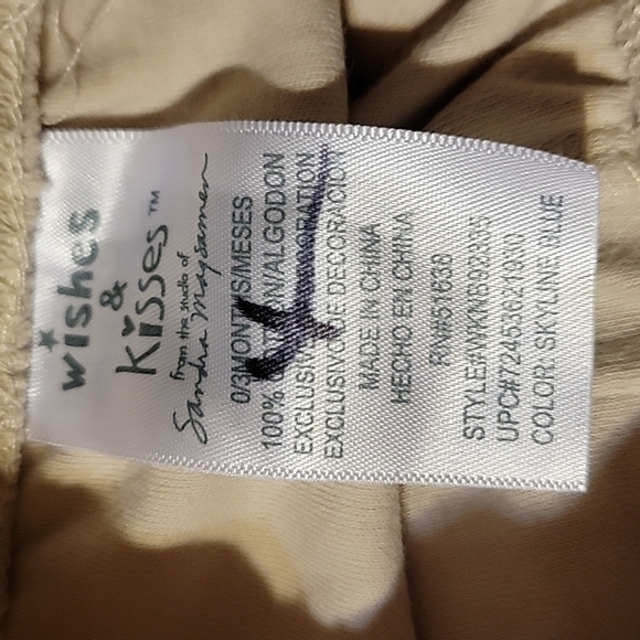 Infant Baby Sandra Magsamen Tan Teddy Bear Pants Pockets 0-3 Months - Picture 3 of 3